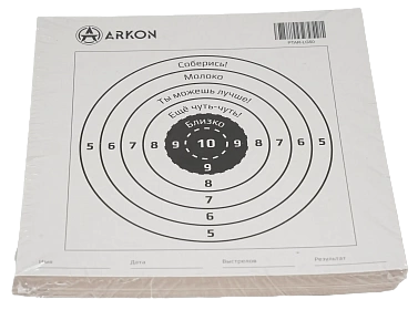 Мишень ARKON для пневматики с надписями (50 шт./уп.)